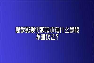 想学影视化妆技术有什么学校不建议去？